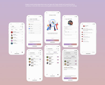 Social Networking dApp app design mobile design nft ui web 3 web 3 design