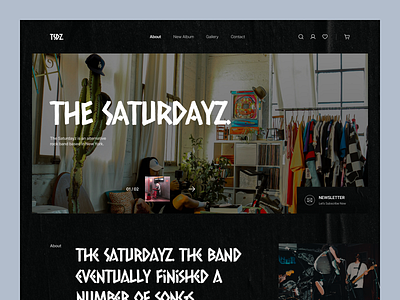 The Saturdayz. - Band Profile Website alternative band bigtypography clean dark indie landing landingpage music rock slab slabdsgn ui uiux uiuxdesign ux website