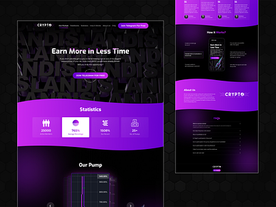 Crypto Island Pump - landing page branding figma styleguide top ux ui designer typography ui designer