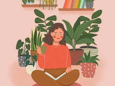 me time art design flat girl illustration illustrator procreate self love