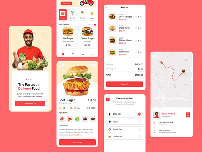 Food Mobile App animation branding design illustration landing page ui visual design web design website design