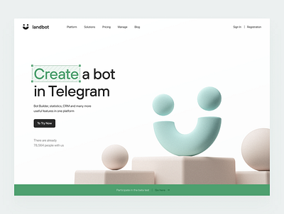 Landbot – UI conception branding design illustration logo minimal typography ui ux web website