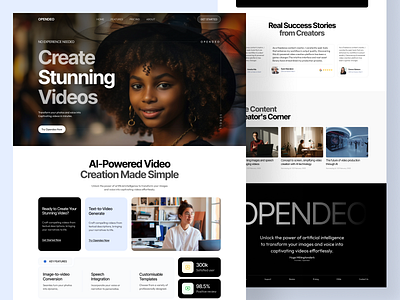Opendeo clean design hero landing page minimal ui uiux ux web website website design