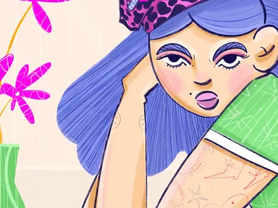 tête bleue Illustration art artist character digital art illustration