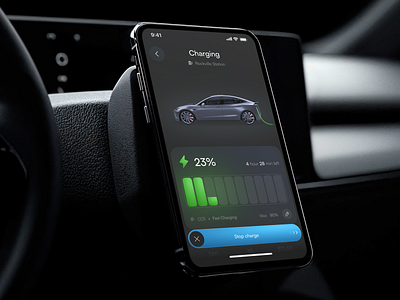 Electrix - Charging Progress automotive charger charging charging station electric car electric car app electric vehicle ev app ev charger ev charging ev mobile mobile app onboarding product design remote supercharger tesla transportation ui vehicle charge