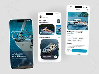 Yacht Booking Mobile App app boat boat app boating booking design e commerce mobile mobile app mobile app design mobile responsive rental search ui uiux uiux design yacht yacht booking app yacht service yachts