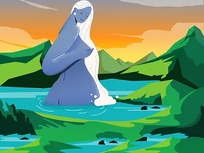 Lonely landscape art design flat illustration illustration art minimal vector