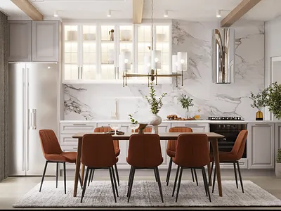 Rustic Elegant kitchen design in neutral tones. 3dsmax interior interior architecture ui