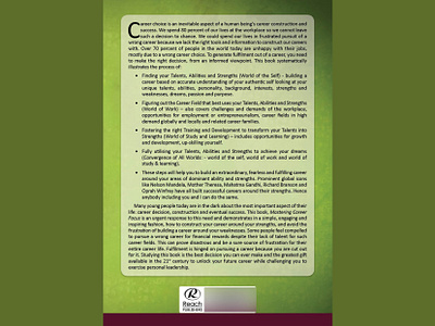 Book // Back Cover // Career Choices... // back cover back cover design book career catherine davis smith charmed designs design design layout field graphic design layout reach publishers talants tools