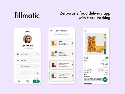 Zero-waste food delivery app with stock tracking app circular design food mobile research smart stock tracking ui uiux ux