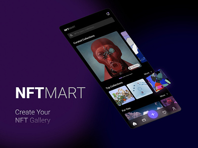 NFT MART app crypto design market metaverse nft nftcollection nftmarket product design ui ux