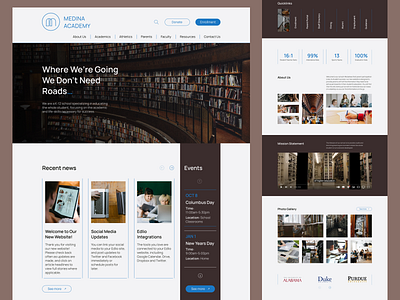Medina Academy Landing page academy branding design education landing page logo typography ui uiux uxui web design