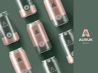 Beer packaging design for Auruk alcohol beer beer branding beer can beer design beer logo beer packaging beverage brand identity branding brewery can hops illustration label label design logo negative space packaging pattern
