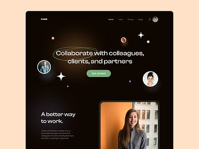 Colab - Webdesign Concept 3d animation app design brand style branding design emojis graphic design icons illustration logo motion graphics product design ui ui design uiux design ux design vector web design website design