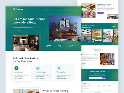 Interior website Landing page design | Website UI design app design figma furniture graphics interface interior interiordesign landing page ui ui design ui designer uiux uiuxdesign ux web web design web ui webdesign website