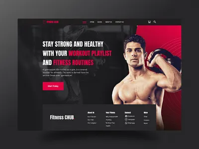 Fitness Club Hero Header fitness landing page fitness web page gym gym landing page landing page ui ui design uiux ux designer