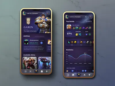 League of Legends Gaming Mobile App. app app design design esport figma gaming gaming app interface ios league of legends lol mobile mobile ui riot games ui ui design user interface