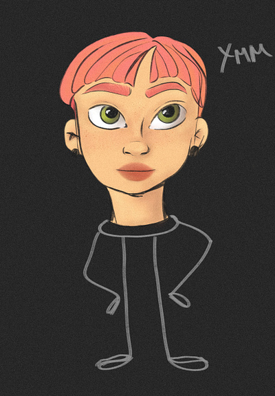 Female character (scetch) illustration