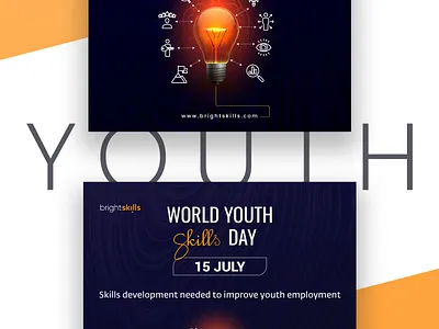 World Youth Skill Day Banner banner branding course launching design graphic design illustration poster social media social media banner social media poster template ui
