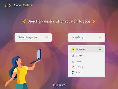 Daily UI #027 - Dropdown c sharp canva coding coding challenge css3 daily ui 27 daily ui challenge dailyui27 dailyuichallenge dropdown dropdown element graphic design html5 java javascript menu menu dropdown menu item programming ui