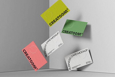 Falling Business Card Mockups V1 Front View stationery mockups