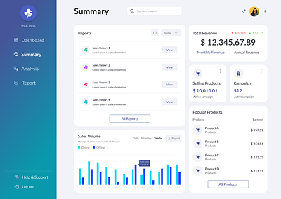 Sales Summary branding creative design design design inspiration illustration minimal design ui ui ux design visual design