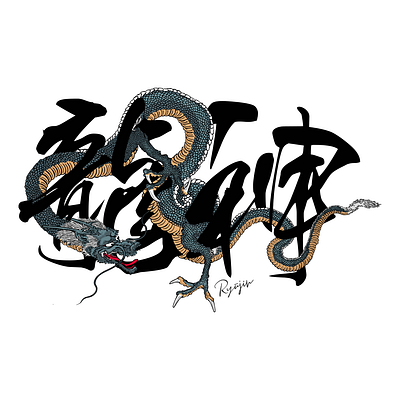 Japanese dragon fashion illustration illustrator japanese streetwear tshirt tshirt art tshirt design tshirt designer