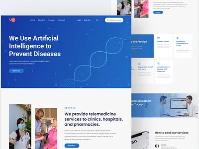 Medical Landing Page ai artificial intelligence design landing page medical minimal ui ui design uiux ux