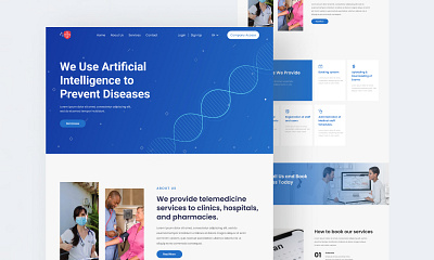 Medical Landing Page ai artificial intelligence design landing page medical minimal ui ui design uiux ux