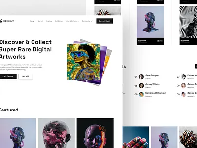 NFT Landing Page bitcoin branding design etherum illustration landing page logo minimal nft ui ui design uiux ux vector