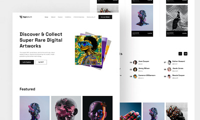 NFT Landing Page bitcoin branding design etherum illustration landing page logo minimal nft ui ui design uiux ux vector