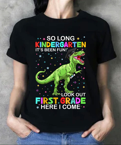 SO Long Kindergarten it's been fun! dinosaur t shirt first day of kindergarten shirt kindergarten school shirts kindergarten shirts boy kindergarten t shirt ideas t rex t shirt mens t rex t shirts typography