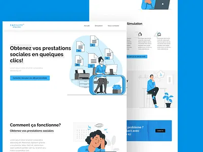 Social Benefits Landing Page branding design illustration landing page logo minimal ui ui design uiux ux vector web design website