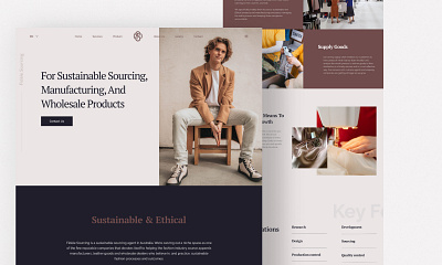 Clothing Manufacture Company Landing Page branding design fashion illustration landing page logo minimal ui ui design uiux ux vector web design website