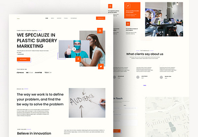Social Media Marketing Landing Page branding design illustration logo marketing minimal smm social media ui ui design uiux ux vector web design website