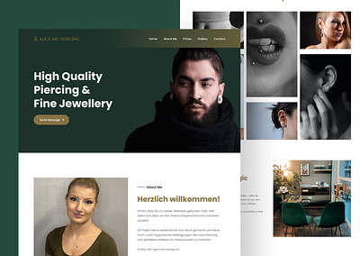 Piercing Artist Landing Page branding design illustration logo minimal ui ui design uiux ux vector web design website