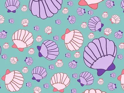 Shell Pattern Design colorful illustation colorful pattern design design fashion design graphic design illustration pattern pattern design sea sea pattern design shell vector vector art