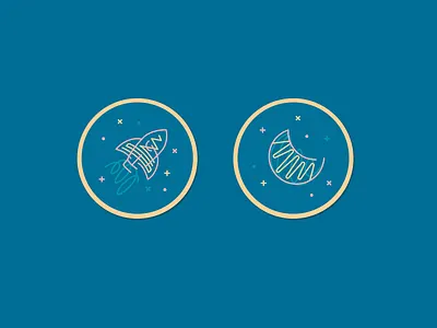 Moonwali icons branding colorful design icon iconography illustration linework logo moon moonwali neon rocket space vector