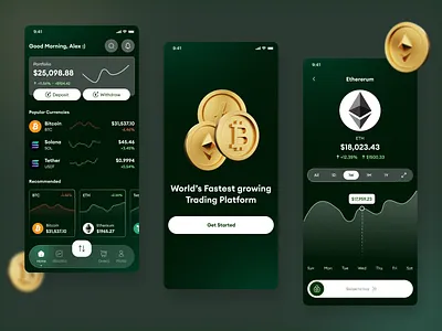 Crypto Trading App - UI Design crypto crypto animation crypto app crypto investment crypto mobile app crypto trading crypto ui crypto wallet cryptocurrency latest ui latest ui design nft nft project trading trading app trending trending ui ui design visual design