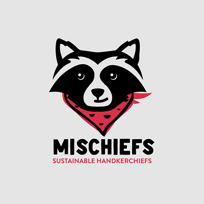 Mischiefs Logo brand branding design graphic design handkerchief illustration logo logo design logos racoon vector