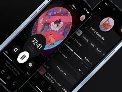 Pomodoro timer app design typography ui ux