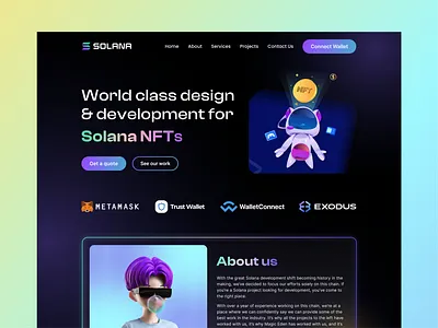 solana 3d clean ui crypto cryptoart ethereum futuristic glassmorphism header exploration illustration landing page minimal nft nfts token ui