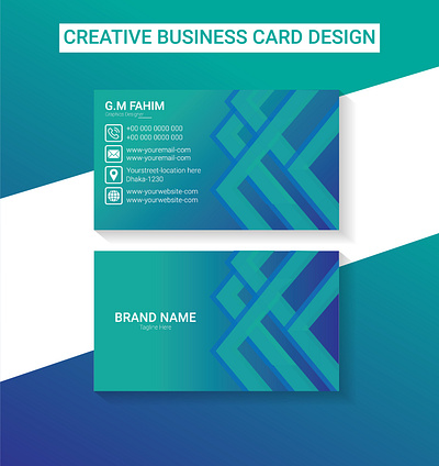 Creative Business Card Design brochure business card card cover page design flyer id card illustrator logo design photoshop poster