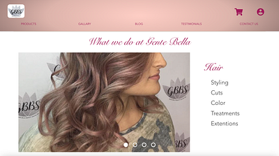 Gente Bella Beauty Salon eCommerce Website: Homepage Part 3 design typography ux website