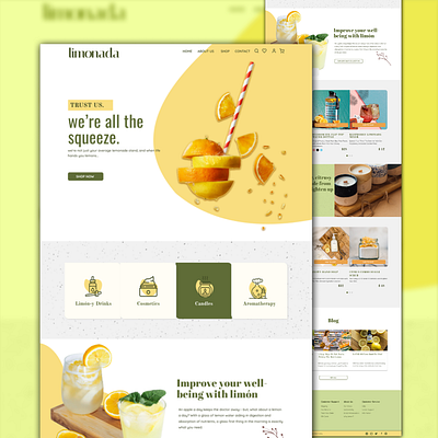 Limonada Lemonade Company app branding design ecommerce graphic design illustration lemon lemonade logo shop smallbusiness typography ui ux vector