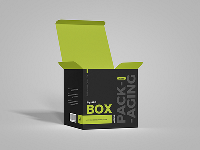 Free Square Box Mockup packaging mockup