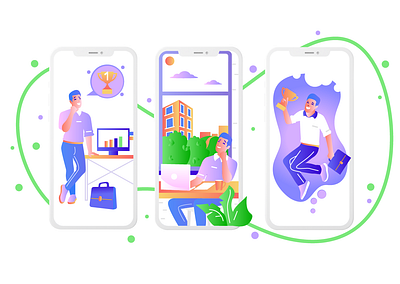 illustration for app app banner branding design flat illustration ui ux vector web