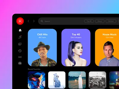 YouTube Music app clean design ipad minimal mobile music product design ui uiux ux visual design web youtube