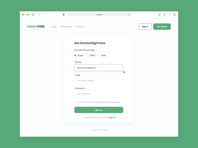 Sign up UI app design login signup ui ux ux ui web website