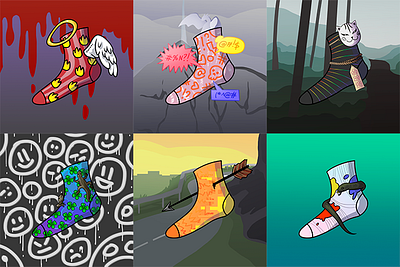 socks illustration nft рисунки